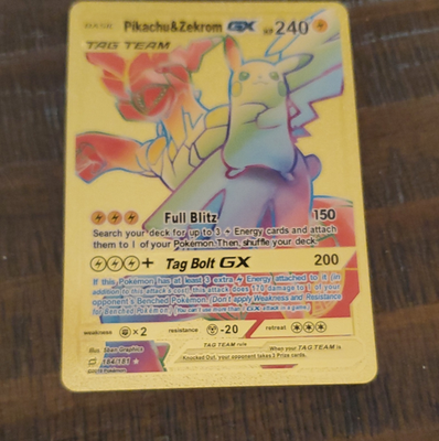 Pikachu & Zekrom GX 184/181 Team Up EN Secret Rare. Golden Foil