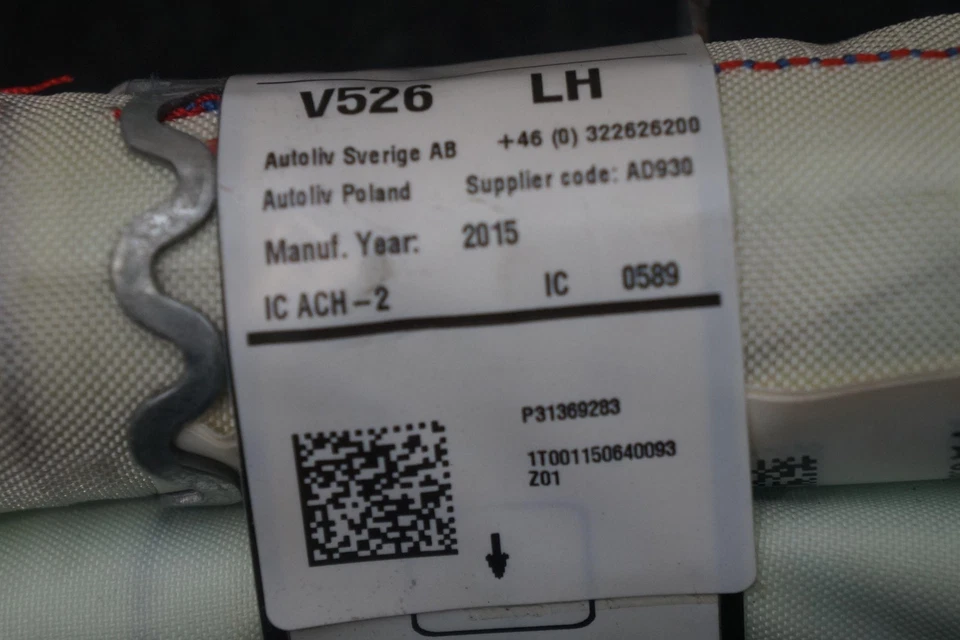 Cortina airbag techo conductor izquierdo 31369283 OEM Volvo Xc90 2016 Foto 3 de 3