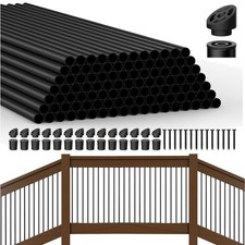 105 Pack 26" Aluminum Deck Balusters,3/4" Round Deck Railing Spindles with Co...