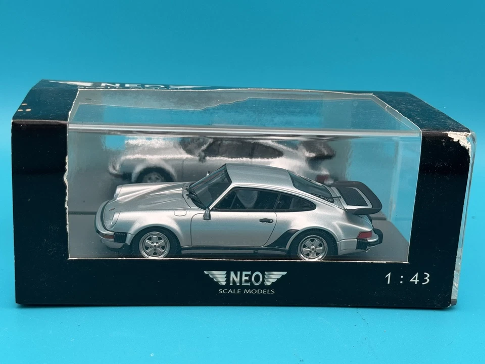 1/43 scale, NEO Scale Model Porsche 911 Turbo, Silver. Rare, New In Box. - Image 2 of 4