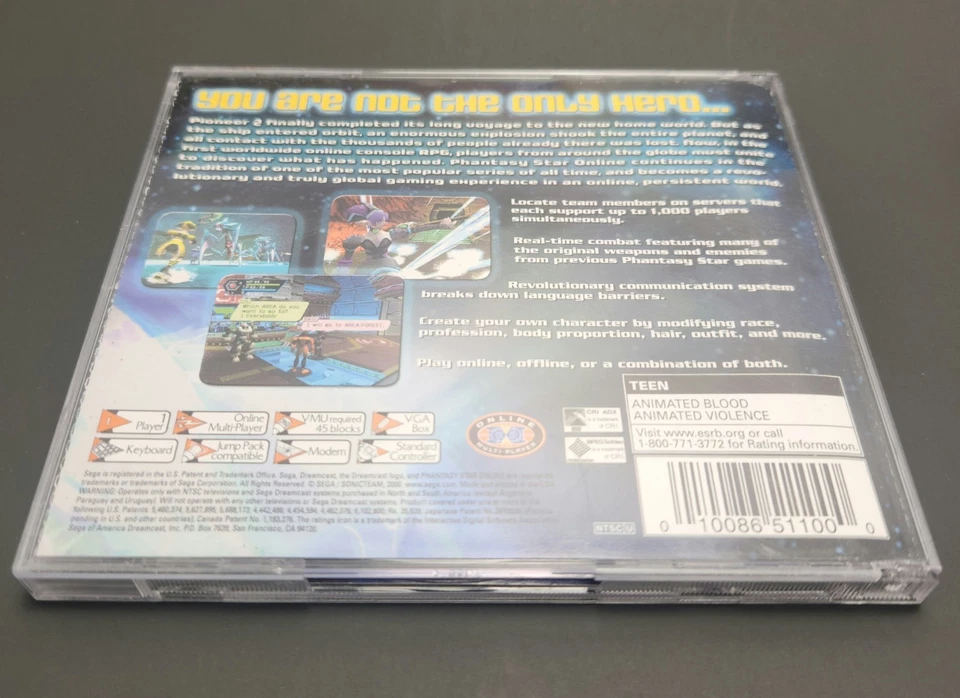 Phantasy Star Online Combo Ver. 1+ Ver. 2 (Sega Dreamcast, 2001) con demo Foto 4 de 4