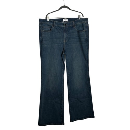 Lane Bryant Mid Rise Signature Fit Bootcut Denim Blue Jeans Size 22 Long