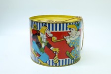 Vintage Walt Disney Circus Clowns Tin Toy Drum Made in England