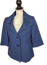 Women's Blue Boucle Flared Lightweight Jacket Blazer Classiques Entier Sz S