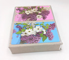 Vtg Congress Lilac Floral Playing Cards Double Deck Cel-U-Tone Finish  — photo 9