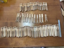 71 Vintage Clothes Pins 3 Styles 4” to 4 7/8” in Length