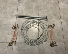 8 Dog Tie Out System with 24” Stakes Heavy Duty 6’ Spacing for Dogs