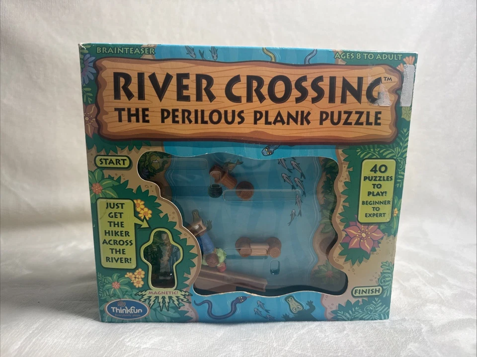 Rare River Crossing Perilous Plank Logic Game COMPLETE Thinkfun 2002 Puzzles New - Image 4 of 4