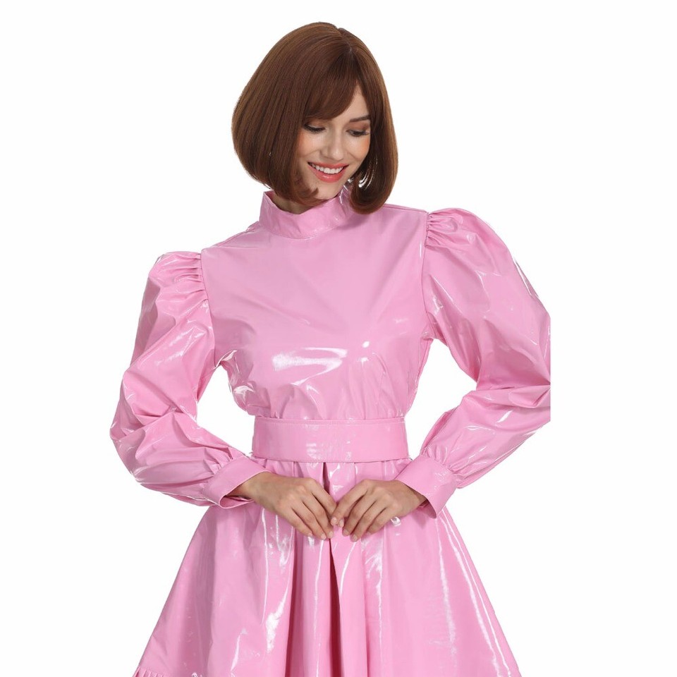 French Maid Girl Sissy Lockable PVC Dress Cosplay Costume Tailor-made ...