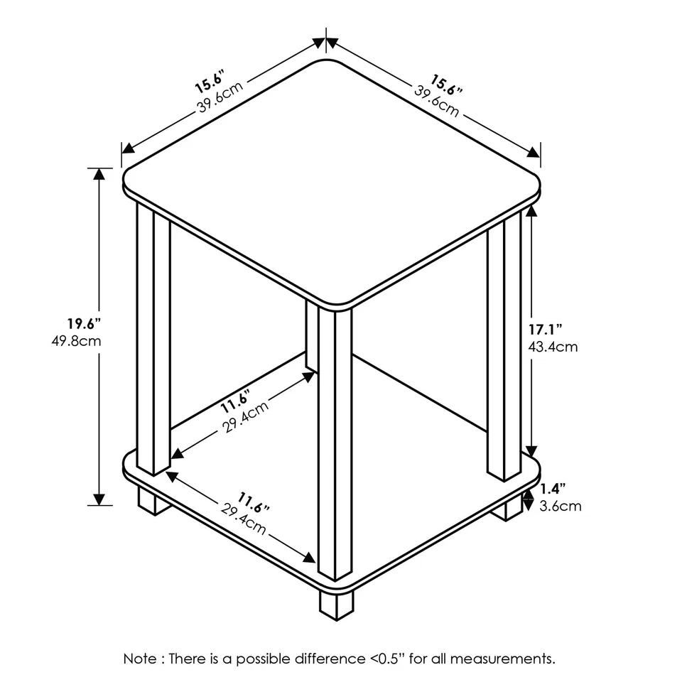 	Simplistic Set of 2 End Table for Small Spaces Home Decor Sonoma Oak/White	 - Image 2 of 4