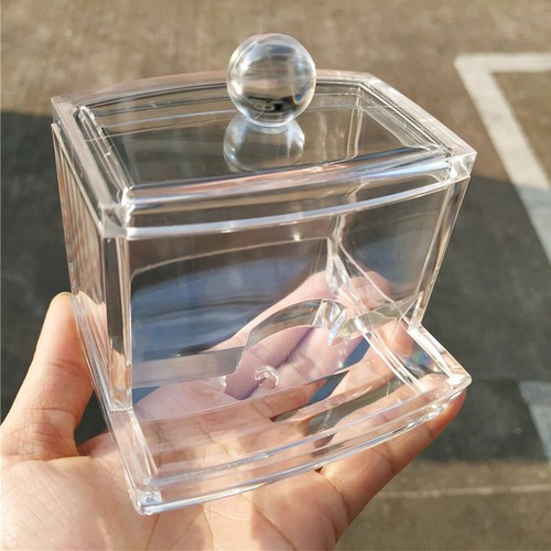 Bud Holder Clear Acrylic Cotton Swab Box Container Case Organizer Makeup - Picture 5 of 10