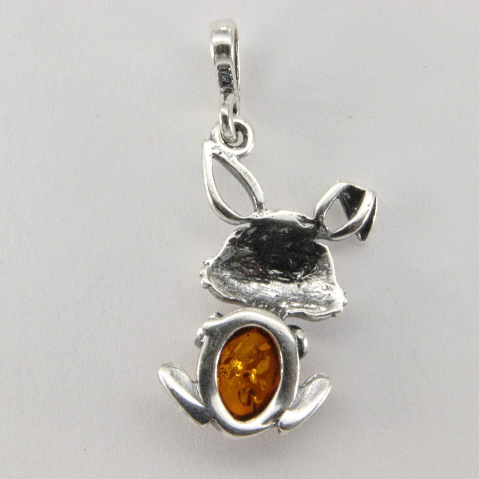 Cognac Brown BALTIC AMBER Rabbit Easter Bunny Pendant 925 STERLING ...
