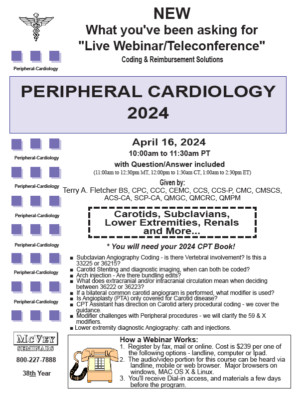Peripheral-Cardiology Coding 2024 Updates  -  on USB w/materials
