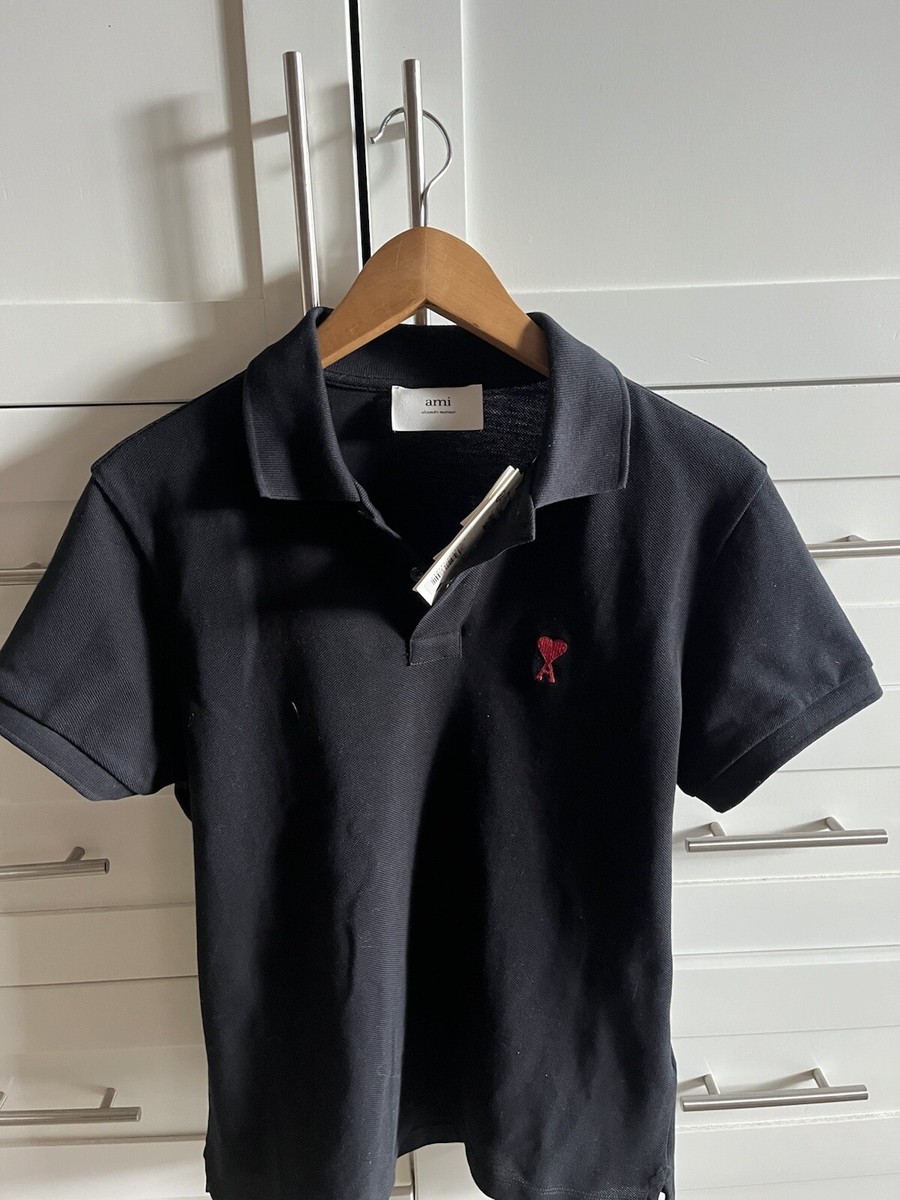 New AMI Paris Men's Black Polo Shirt Size Small | eBay