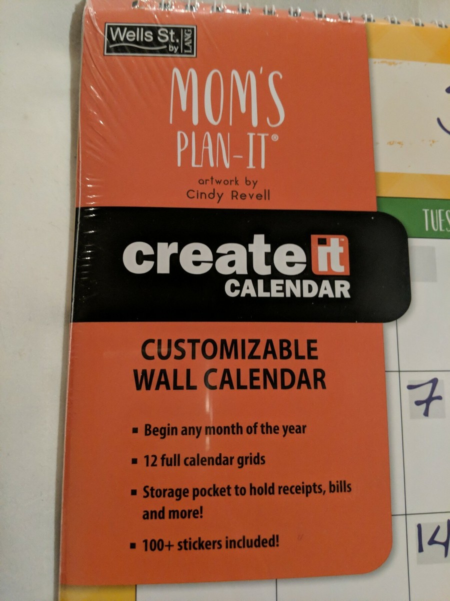 Moms Plan It Create It customizable Wall Calendar Wells St BY Lang New |  eBay