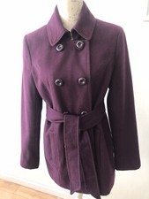 Ladies Nine West Purple Wool Blend Coat Size 12