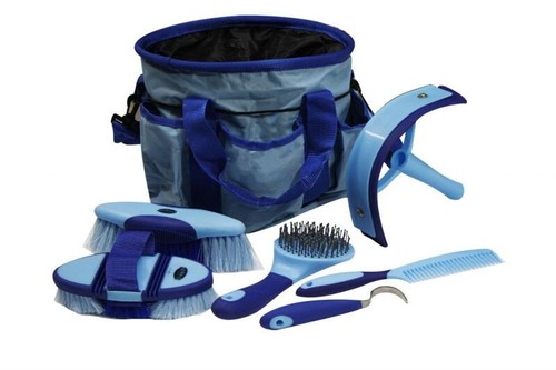 LIVESTOCK GROOMING KIT 6 Piece Soft Grip Horse Kit in Nylon Carrying Bag - Picture 3 of 6
