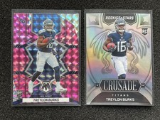 TREYLON BURKS Lot (2) 2022 Panini Mosaic PINK Camo & Crusade SILVER Holo ROOKIES