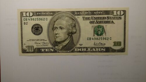2001 $10.00 US FEDERAL RESERVE NOTE Circulated Take a look at the Serial #. - Picture 3 of 4