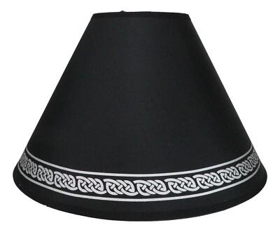 Ebros Black Silver Celtic Knotwork Motif Table Lamp Shade Replacement Part 13''D