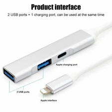 OTG Adapter Charging Cable pop-up for iPhone Lightning to Keyboard 2 USB Female