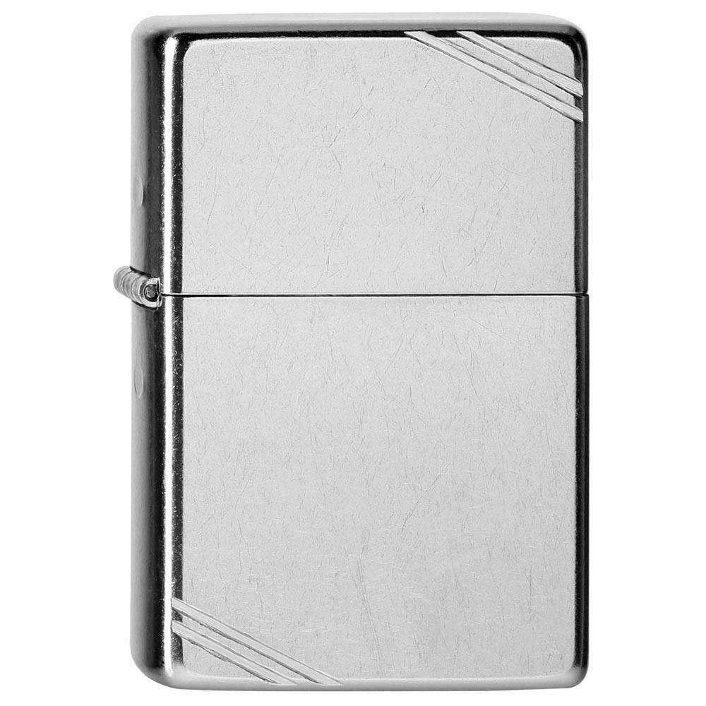 Zippo 267 Vintage with Slashes Street Chrome Pocket Lighter Zippo 267 Vintage with Slashes Street Chrome Pocket Lighter