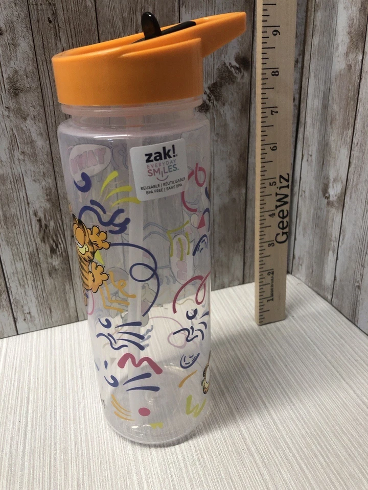 Botella de agua Garfield NUEVA Zak 25 oz tapa abatible GARFIELD THE CAT - ENVÍO GRATUITO Foto 3 de 4