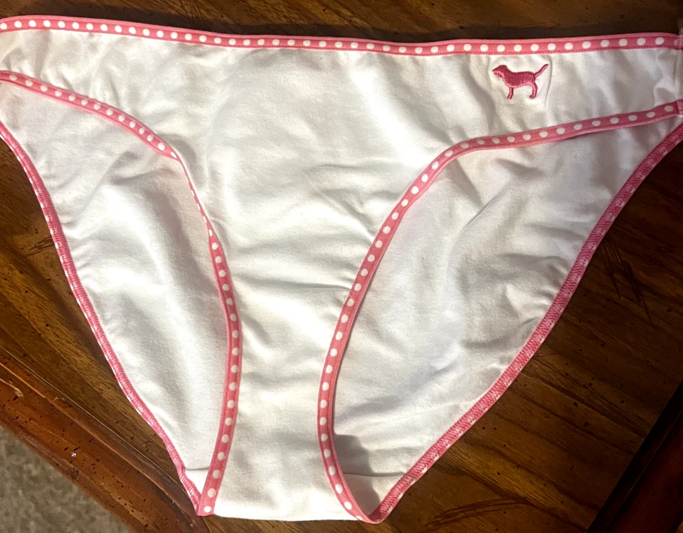NWT Vintage Victoria Secret Pink Medium Polka Dot Band Cotton Panty    - Image 3 of 4