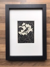 ‘Chiff-Chaff’- Framed Woodcut Bird By Raphael Nelson, dated 1940s