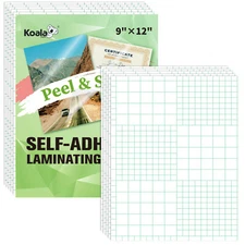 Koala Self-Adhesive Laminating Sheets 9"x12" Clear Cold Laminating Sheets 5PK