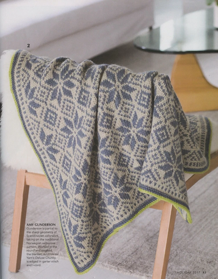 Vogue Knitting Magazine Holiday 2017 Nordic Knits Men Women Home - 26 Patterns - Image 4 of 4