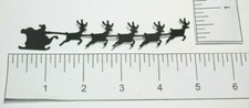 6 MINI REINDEER SLEIGH cardstock paper die cut embellishment CHRISTMAS