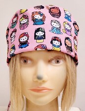 HELLO KITTY DISNEY PRINCESS PINK MEDICAL NURSE SCRUB CAP 2 SIZE SELECTION 