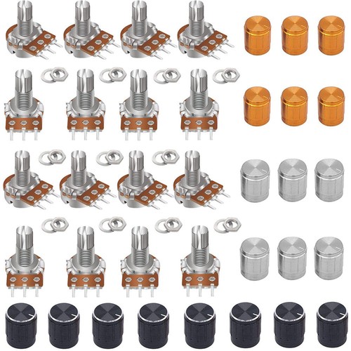 60PCS Potentiometer Kit B5K 10K 20K 50K 100K Ohm Linear Taper rotary Audio USA+ - Picture 4 of 9