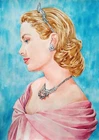 11,69 × 16,53" Grace Kelly ~ watercolor SIGNED/DATED