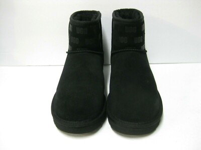 UGG CLASSIC MINI II UGG PRINT WOMEN ANKLE BOOTS BLACK US 9  display picture 2