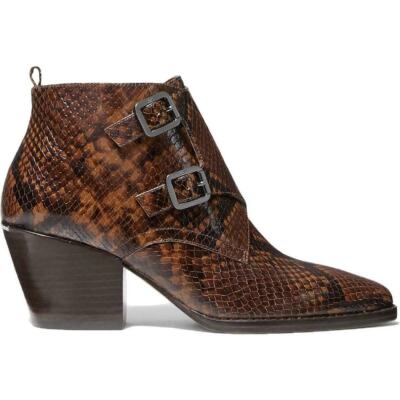 Michael Kors Women Block Heel Ankle Booties Loni Size US 9M Brown Snake  Print