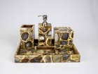 Agate Stone Handmade 5-piece Bathroom Accessory Set, Marble Bath Essentials Gift