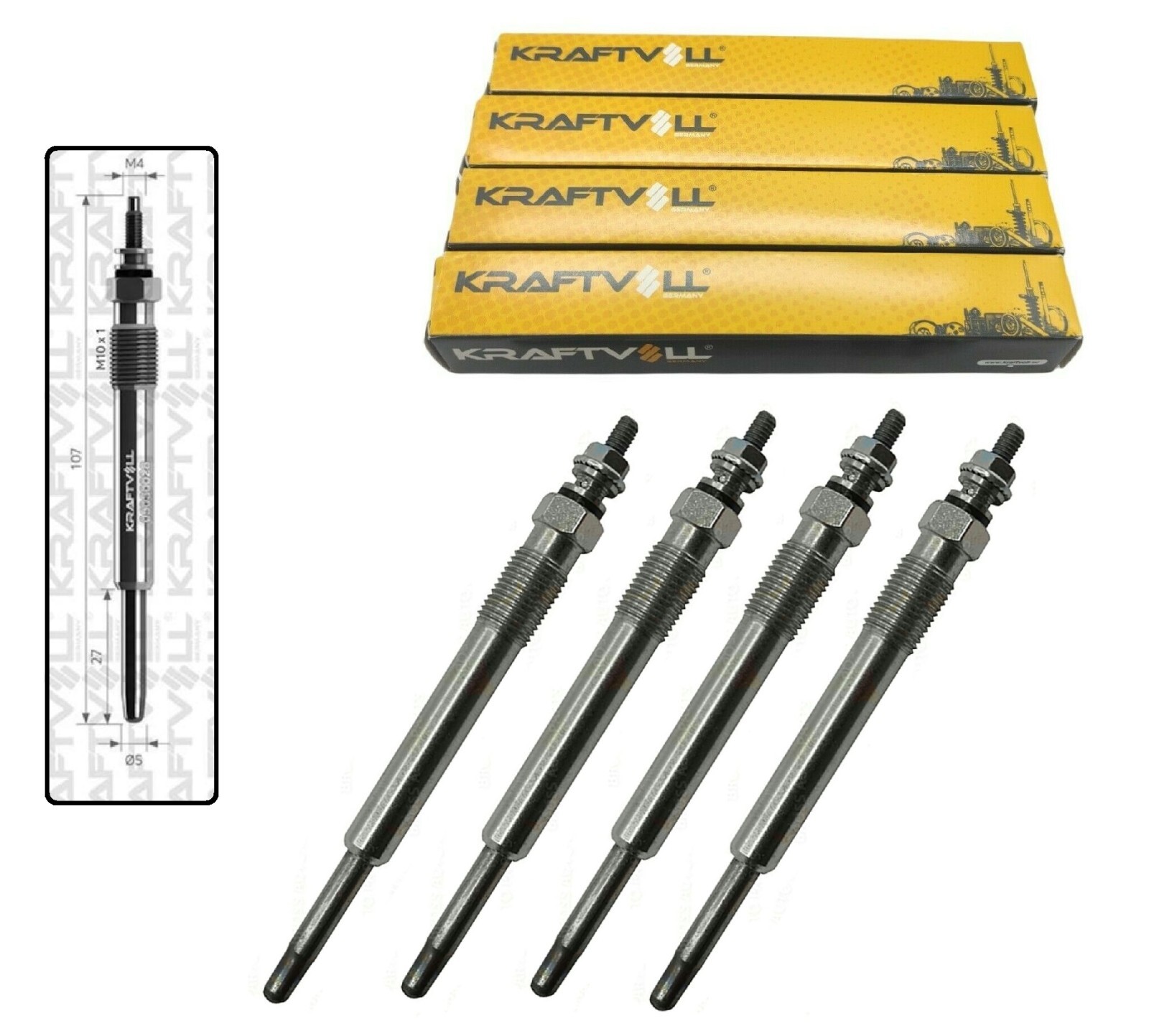 4X Glow Plugs Diesel Heater 11V For Citroen Relay Berlingo C4 C5 5960.66