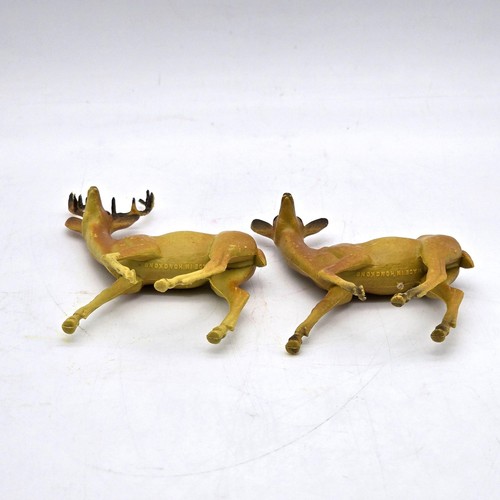 Christmas Décor VTG Plastic Celluloid Buck Doe Brown Deer Blow Mold Hong Kong - Picture 6 of 7