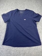 FIGS Scrub Top Shirt Womens XL Blue Catarina V Neck Technical Collection Medical