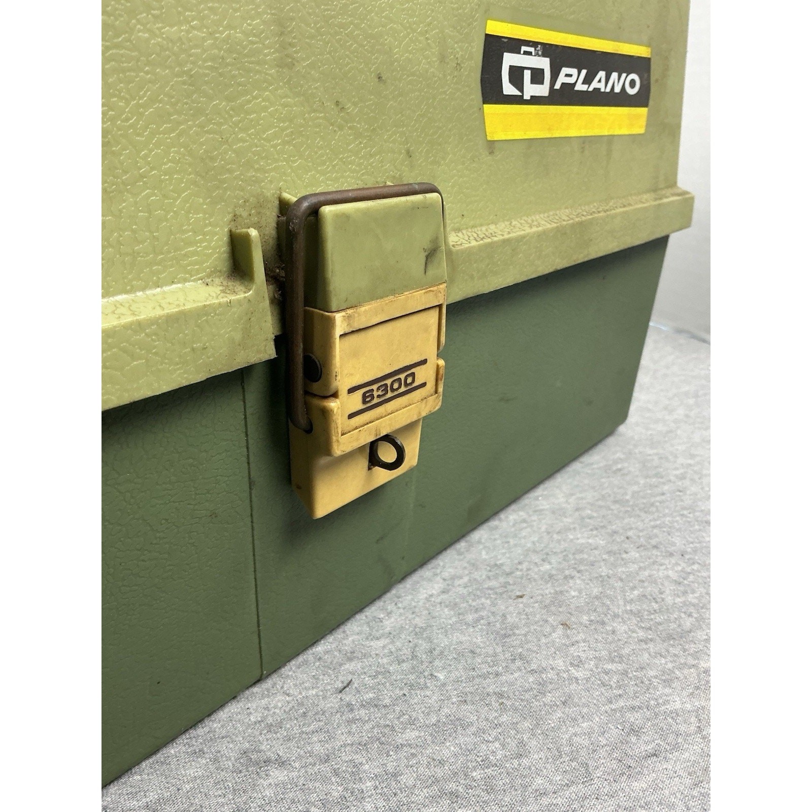 Vintage Plano 6300 Green Tan 3 Tray Tackle Box USA Made Storage Organizer