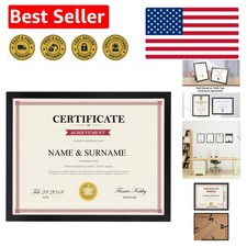 Elegant 8.5x11 Black Document Frame - Versatile Display for Certificates