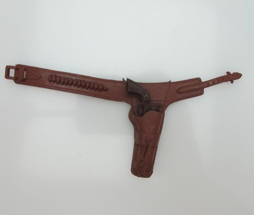Johnny West Double Pistol Holster Gun Belt - Black Soft Plastic Revolver Holster Set For Action Figures-595991