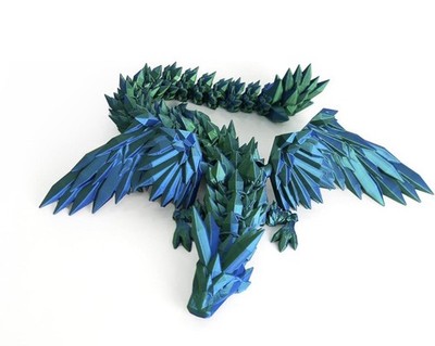 3D Printed Flying Dragon - 18 Inch Flying Flexible, Wings, Articulated Fidget.