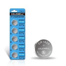 CELEWELL CR1620 5 Pack for Key Fob Tracker 5 Count Pack of 1 , 5pcs cr1620