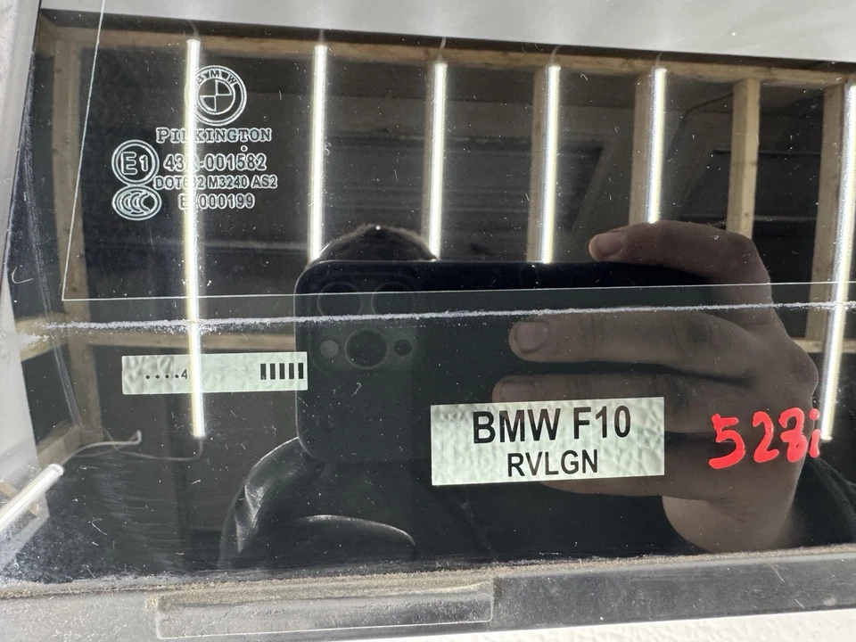 BMW 528i 535i 550i M5 F10 2011-2016 puerta trasera izquierda cuarto cristal ventana OEM Foto 3 de 4