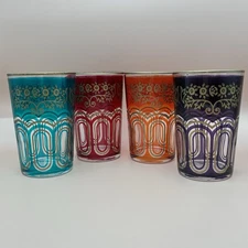 Festive Moroccan Tea Glasses Set Of 4