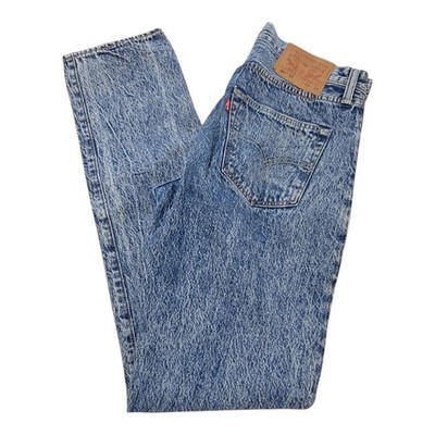 Levis 501 CT Jeans Mens 29x34 Blue Denim Slim Tapered Light Wash Button Fly