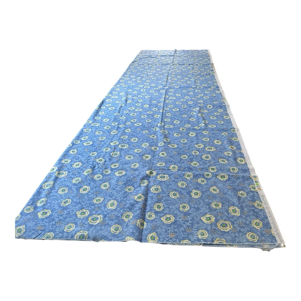 Free Spirit Cotton Fabric by Kimberly Hodges "Sasparilla" Blue and Yellow Fabric - Image 2 of 4